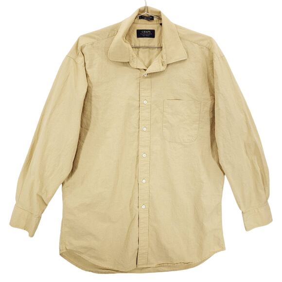 Chaps Ralph Lauren Other - Vintage Chaps Ralph Lauren Dress Shirt Mens Extra Large Tan Check Button Up Top